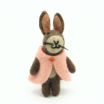 Handmade Felt Bunny with Pink Cape - Image 2