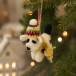 Handmade Felt Dog Christmas Tree Ornament
