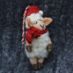 Handmade Felt Sheep Christmas Ornament with Santa Hat - Image 4